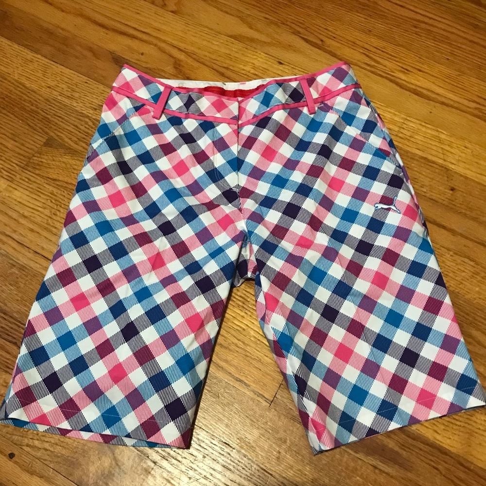 Puma Ladies Checkered Golf Shorts